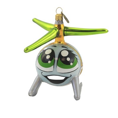 Blu Bom 4.5" Heli Helicopter Green Ornament Pilot Fly Flight  -  Tree Ornaments