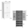 FUFU&GAGA Brown Wood Grain 4-Door  Bookcase With Adjustable Hinges Bookshelf - 4 of 4