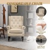 CAVINAS PU Leather Upholstered Accent Chair with Rubber Wood Legs, Modern Armchair with Wide Backrest for Living Room or Bedroom - 2 of 4