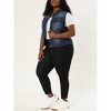 Agnes Orinda Women's Plus Size Trucker Zipper Front Sleeveless Sport Crop Denim Vests - 2 of 4