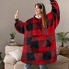 PAVILIA Faux Shearling Wearable Blanket Hoodie, Cozy Oversized Hooded Sweatshirt Adults, Warm Fleece Big Pocket - 3 of 4