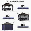 PURPLE LEAF Hardtop Gazebo Canopy with Netting and Curtains for Outdoor Deck Backyard Heavy Duty Metal Patio Permanent Pavilion - 4 of 4