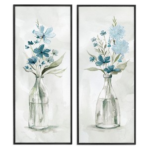 Stupell Industries Elegant Indigo Lilac Flower Jars, 10" x 24" - 1 of 4