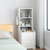 YIYIBYUS Modern Nightstand with 2 Drawers and Storage Shelf (White) Bedside Table - 2 of 4