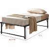 Kings Brand Furniture Twin Size Metal Pop up Trundle Day Bed Frame with Wheels- Sturdy and Elegant Space-Saving Solution - 3 of 4