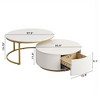 Damerin Modern 27.6 Inch Round Nesting Coffee Table With Drawer - 2 of 4