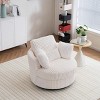 40" Oversized Corduroy Swivel Barrel Chair with 360° Base and 4 Pillows for Living Room or Bedroom-Cuddlewood - 2 of 4