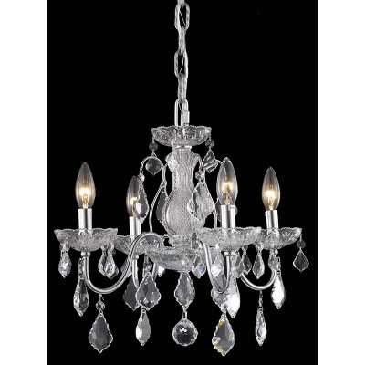 Elegant Lighting Calista Collection Pendant D17in H15in Lt:4 Chrome Finish