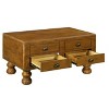 Hostack 40'' Wood Coffee Table with 4 Drawers and Rivet Decoration Legs for Living Room, Easy Assembly, Antique Brown - 3 of 4