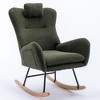 Modern Nursery Rocking Chair Soft Upholstered Teddy Rocker Accent Armchair With Pocket High Backrest - 3 of 4