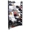 Home Basics 50 Pair Metal Shoe Rack, Black - image 3 of 4