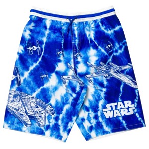 Star Wars The Mandalorian Star Wars The Child Millennium Falcon X-Wing Swim Trunks Bathing Suit Little Kid to Big Kid - 1 of 4
