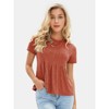 EXLURA Womens Summer Cute Crop Tops Short Sleeve Pleated T-shirts Crewneck Blouse - 2 of 4