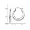 Black Bow Jewelry 4mm x 20mm Polished 14k White Gold Tapered Puffed Round Hoop Earrings - 4 of 4