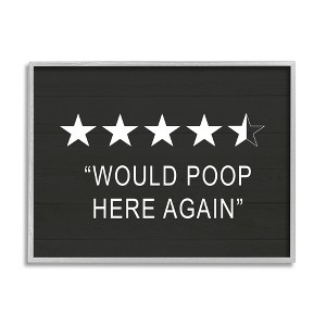 Stupell Industries Five Star Funny Word Bathroom Black And White Design Framed Giclee Art - 1 of 4