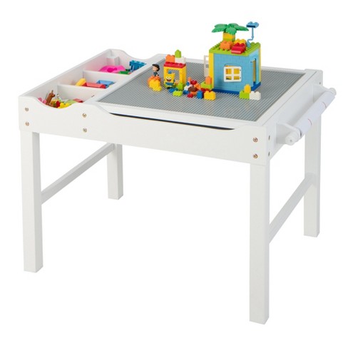 Children Art Activity Table and Drawing Table-Natural | Costway