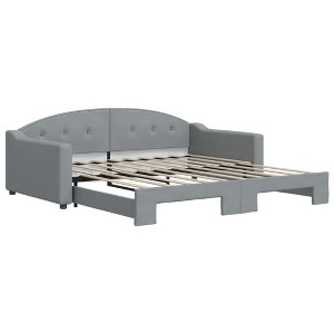 vidaXL Light Gray 2-in-1 Daybed with Trundle - Versatile Sofa Bed for Living Rooms and Bedrooms - Blends Style and Functionality - 1 of 4