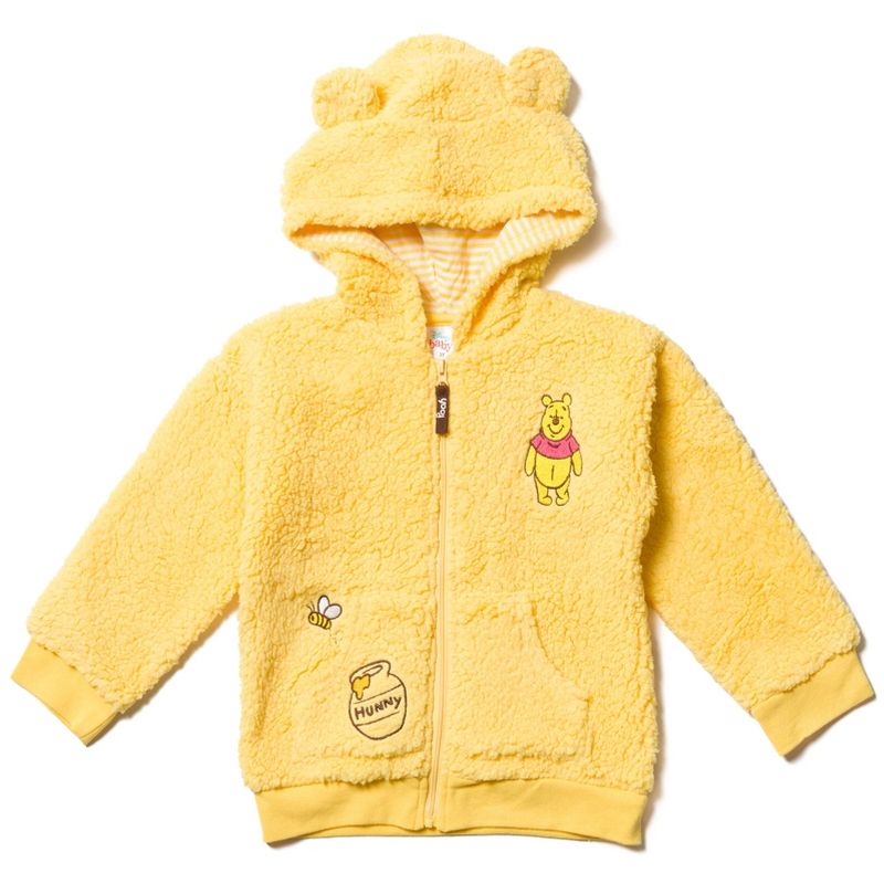 Disney Winnie the Pooh Mickey Mouse Tigger Pluto Zip Up Hoodie Newborn to Little Kid, 1 of 8