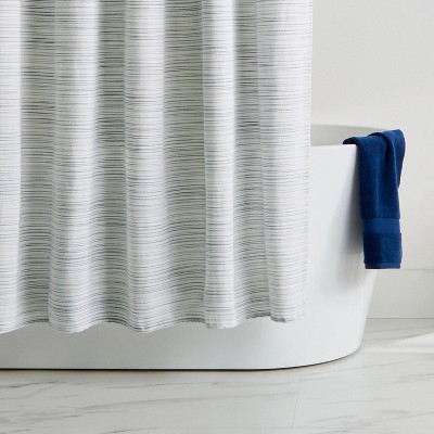 LunaLulinlk Blue Striped Shower Curtain, 72 W x 72 L, 1 piece