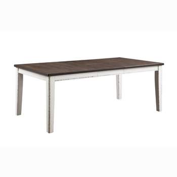 78" Redmond Butterfly Leaf Dining Table Weathered White/Dark Walnut - HOMES: Inside + Out