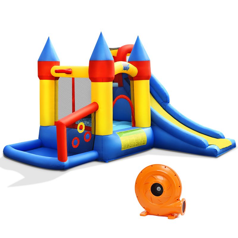 Costway Inflatable Bounce House Slide Bouncer Kids Castle Jumper w/ Balls & 780W Blower, 1 of 11