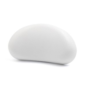 Unique Bargains Bean Shape Neck Back Support Headrest Bathtub Tub Home Bath Spa Pillow Cushion w/ 2 Suction Cups White - 1 of 3
