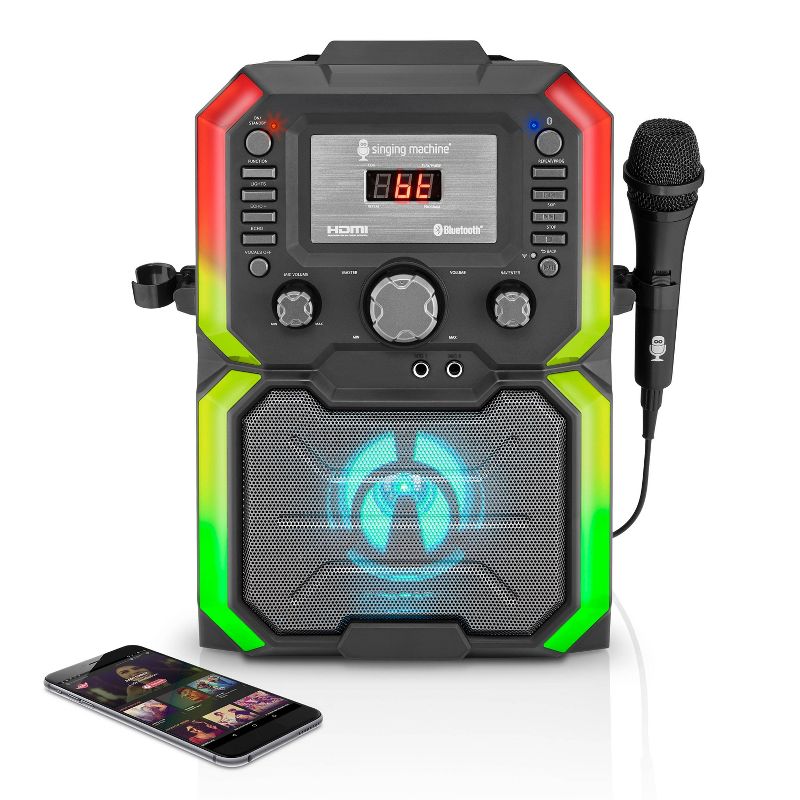 Singing Machine SingCast K-Box Karaoke Stand Alone Machine with LED Lights Black, 1 of 8