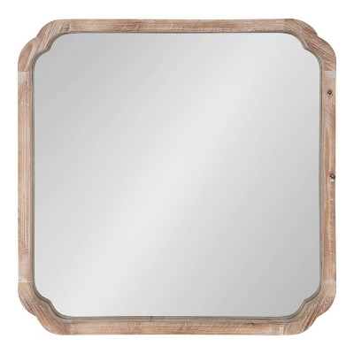 Marston 24" Rustic Brown Wood Square Full-Length Wall Mirror