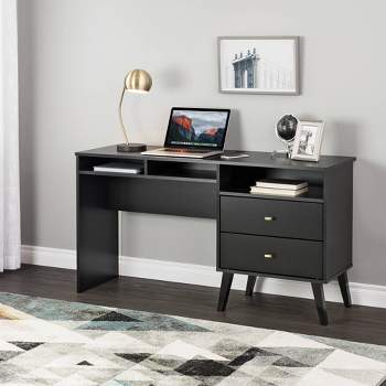 Milo Computer Desk with Side Storage and 2 Drawers - Prepac