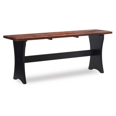 Parkside Antique Black and Pine Wood Corner Dining Nook Set