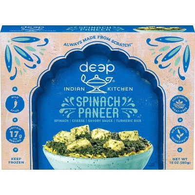 Deep Indian Gluten Free Frozen Spinach Paneer - 10oz