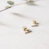 Skinny Midi Crystal Bar Earrings in Gold, Rose Gold, Silver - Honeycat - image 4 of 4