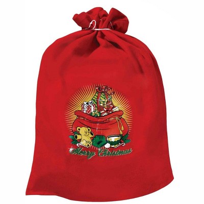 Forum Novelties Santa Claus 22 x 32 inch Red Felt Toy Sack| Santa Bag For Christmas Gifts