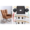 Aukfa Soft Teddy Fabric Rocking Chair w/Pocket - Ergonomic Nursery Glider, Solid Wood Base, 252LB Capacity for Living Room & Bedroom - 3 of 4