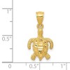 Black Bow Jewelry 14k Yellow Gold Small 2D Diamond-Cut Sea Turtle Pendant, 13 x 23mm - 4 of 4