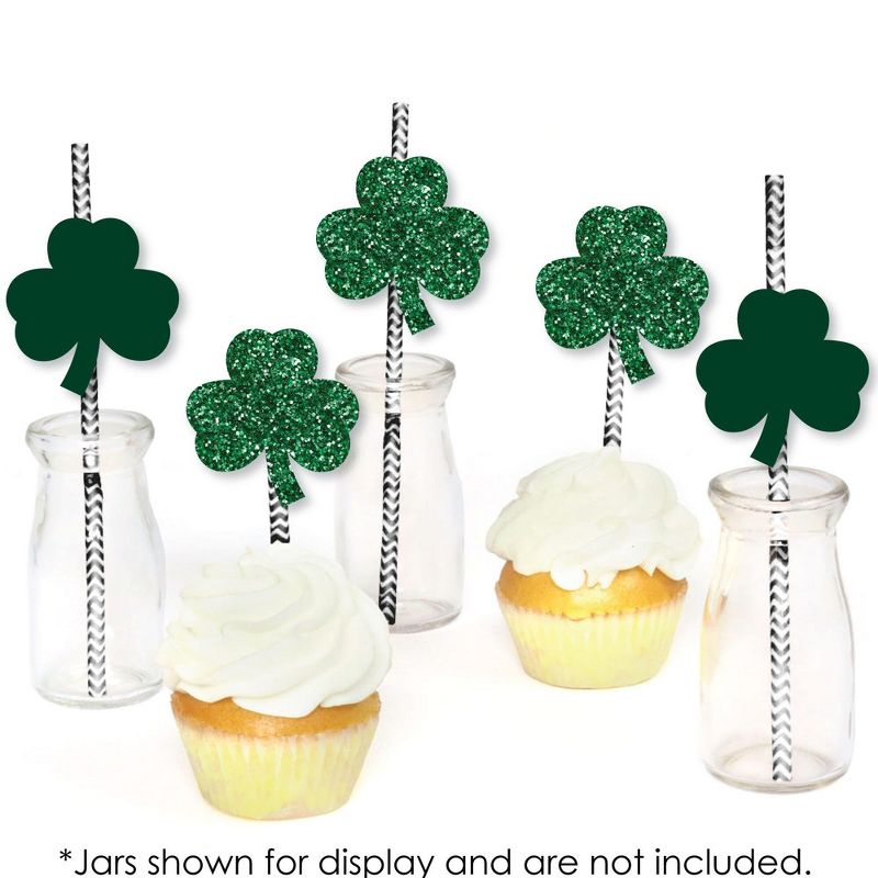 Big Dot of Happiness St. Patrick's Day Paper Straw Decor - Saint Paddy's Day Party Striped Decorative Straws - Set of 24, 5 of 8