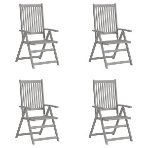 vidaXL Patio Reclining Chairs 4 pcs Gray Solid Acacia Wood - 1 of 4