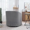 27.36" Swivel Accent Chair with Elastic Sponge Backrest Seat Cushion, 360¡ã Modern Upholstery Barrel Sofa Chairs for Bedroom/Living Room/Office - 3 of 4