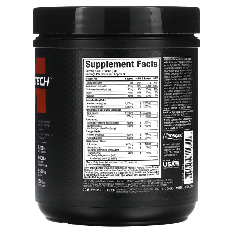 Muscletech VaporX5, Next Gen Pre-Workout Sport Nutrition Supplement, Powder, 2 of 3