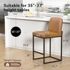 JUJABU 25.6 Inch Modern Bar Stools Set of 2 with Back, Metal Legs with Faux Leather Upholstered - 3 of 4