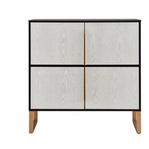 Vynxaria Four-Door Storage Cabinet, 42" Buffet Cabinet with Metal Base Handles, Sideboard Coffee Bar Cabinet for Kitchen, Dining Room, Living Room - 1 of 4