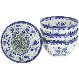 Blue Rose Polish Pottery 971-4 Zaklady 4 Piece Dessert Bowl Set - 1 of 1