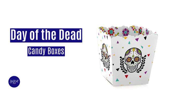 Big Dot of Happiness Day of the Dead - Party Mini Favor Boxes - Sugar Skull Party Treat Candy Boxes - Set of 12, 2 of 8, play video