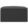 vidaXL Patio Footstool with Cushion Black Poly Rattan - 4 of 4