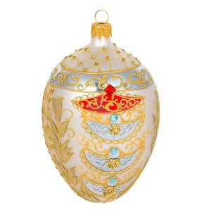 Miss Christmas 5.0 Inch Elegant Viennese Pattern Fabrege Egg Christmas Tree Ornament , Christmas Decor Christmas, Easter, Seasonal (1PC) - 1 of 4