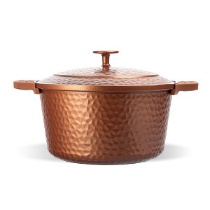 Gotham Steel 5QT Hammered Dutch Oven Ceramic Nonstick Lightweight Self Basting Lid - 1 of 4