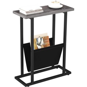 Narrow Side Table for Small Spaces, Small End Table with Magazine Holder, Skinny Slim - 1 of 4