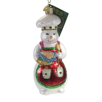 Old World Christmas 5.25" Snow Woman Chef Recipes Cook Create  -  Tree Ornaments