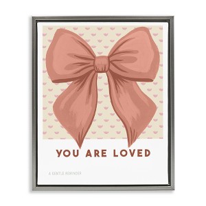 Stupell Industries Coral Bow You Are Loved Floating Frame Canvas Art - 1 of 4