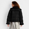 Women's Shearling Trim Button-Front Puffer Jacket - Future Collective Black - image 2 of 3